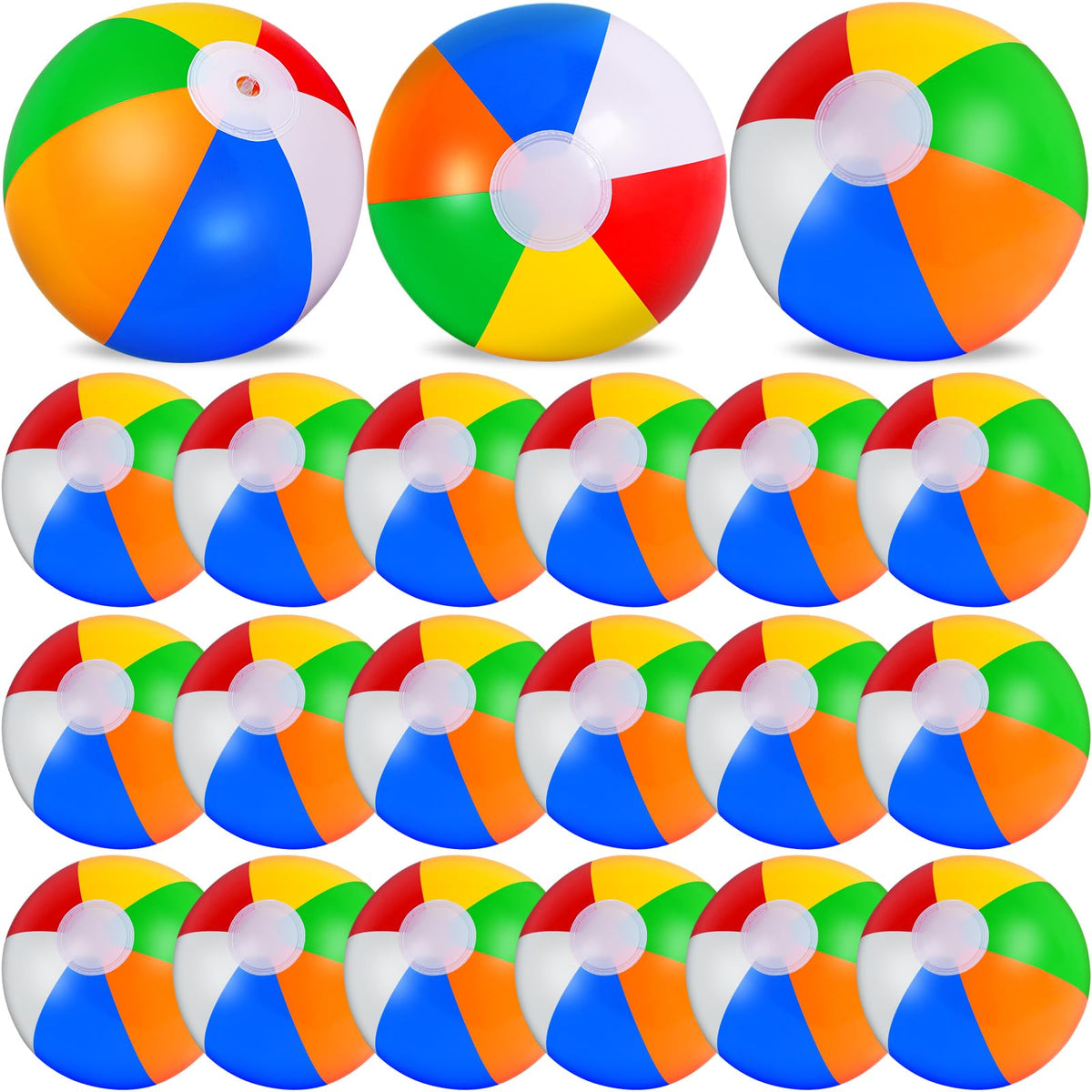 Sunlit garden party featuring Oleitodh rainbow beach balls