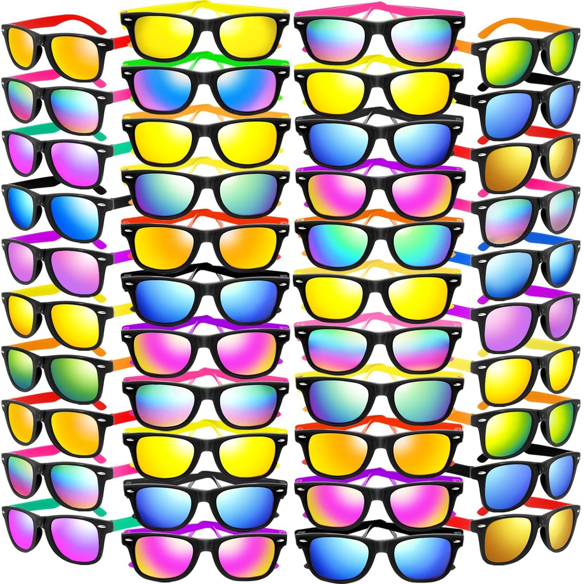 Oleitodh vibrant neon colors on kids sunglasses for easy matching