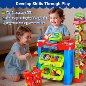 OLEOCA playset cash register encourages early math and social play.