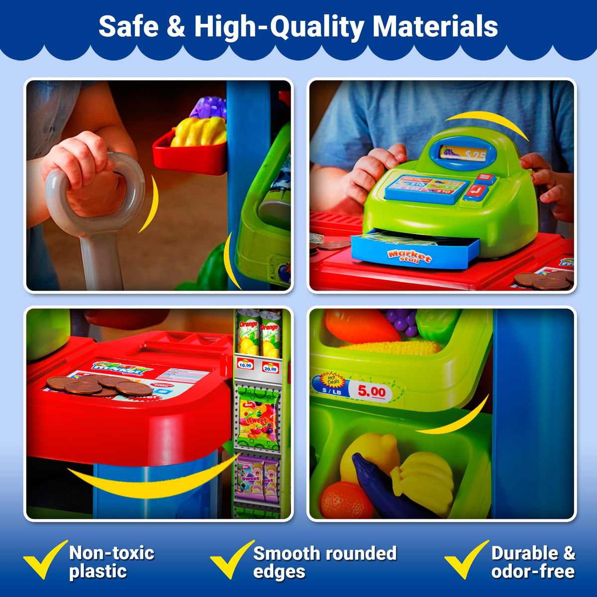 OLEOCA playset shelves organize items for home stores and playrooms.