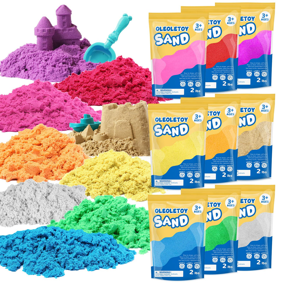 OleOletOy colored sand in multicolor bulk for classroom color sorting and play