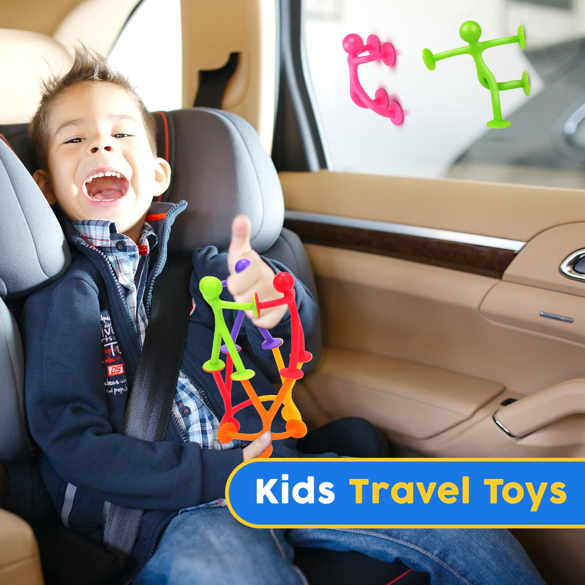 OleOletOy suction cup toys in seven colors for tactile exploration.