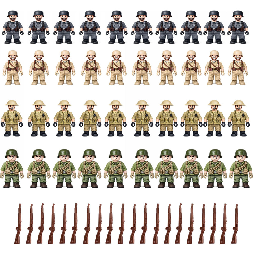 O-Lifygen WW2 Army Men US soldiers for detailed dioramas and interactive play