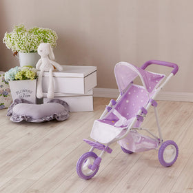 Olivia's Little World adjustable-handle stroller helps kids tailor play comfort.