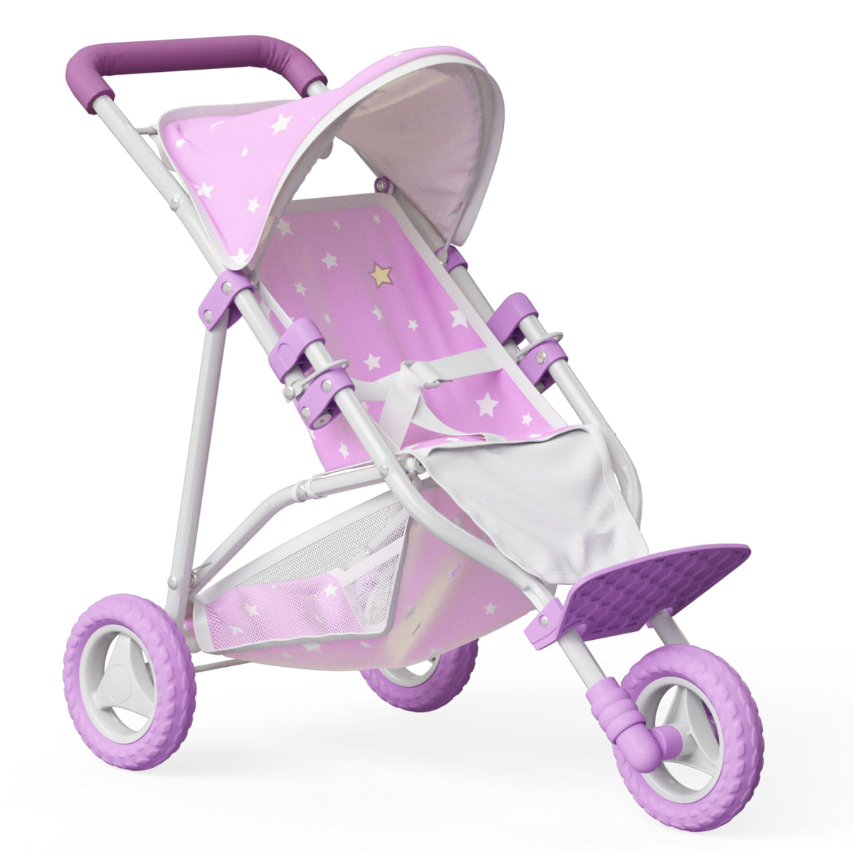 Olivia's Little World baby doll jogging stroller with canopy enables imaginative play.