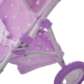Olivia's Little World portable stroller fits 18-inch dolls for compatible play.
