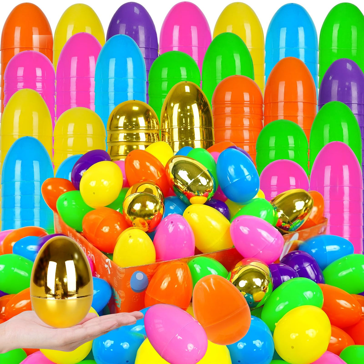 Olixmlya 200pcs 3-inch fillable Easter eggs in mixed colors for versatile egg hunts