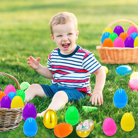 Olixmlya durable plastic eggs withstand drops during hunts.