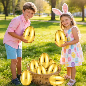 Olixmlya decorative golden eggs great for party decor and basket stuffers.