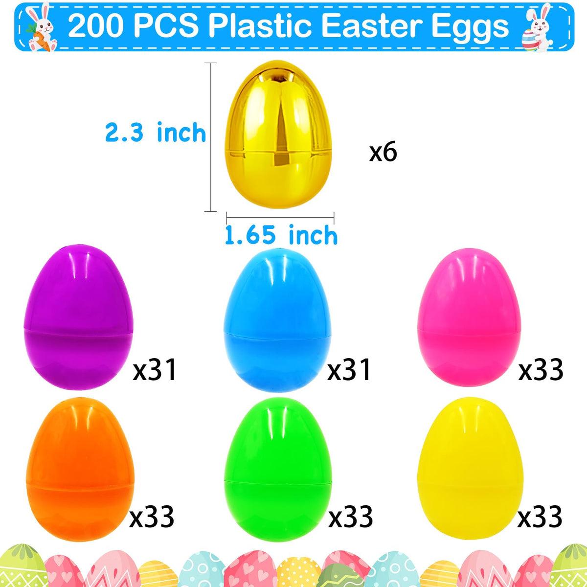 Olixmlya eggs display seven bright colors for lively party décor.