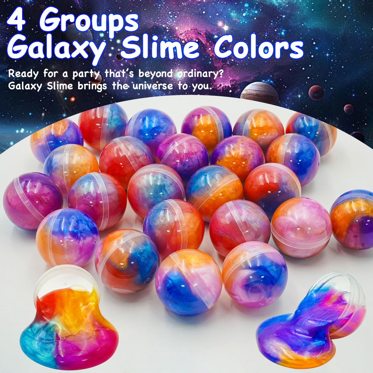 Olixmlya Galaxy Slime Balls serve as party favors for celebrations