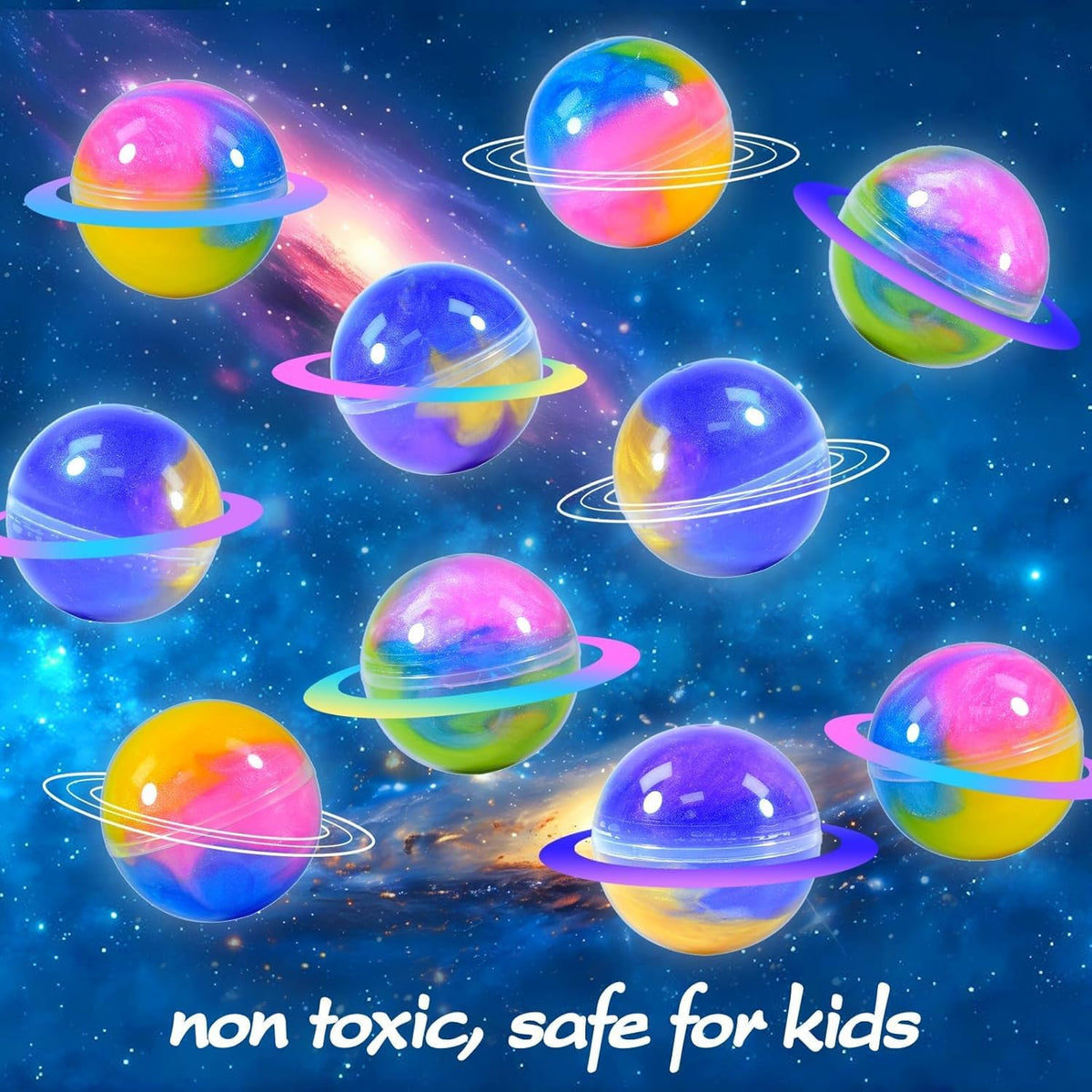 Olixmlya Galaxy Slime Balls twisting and stretching for tactile fun