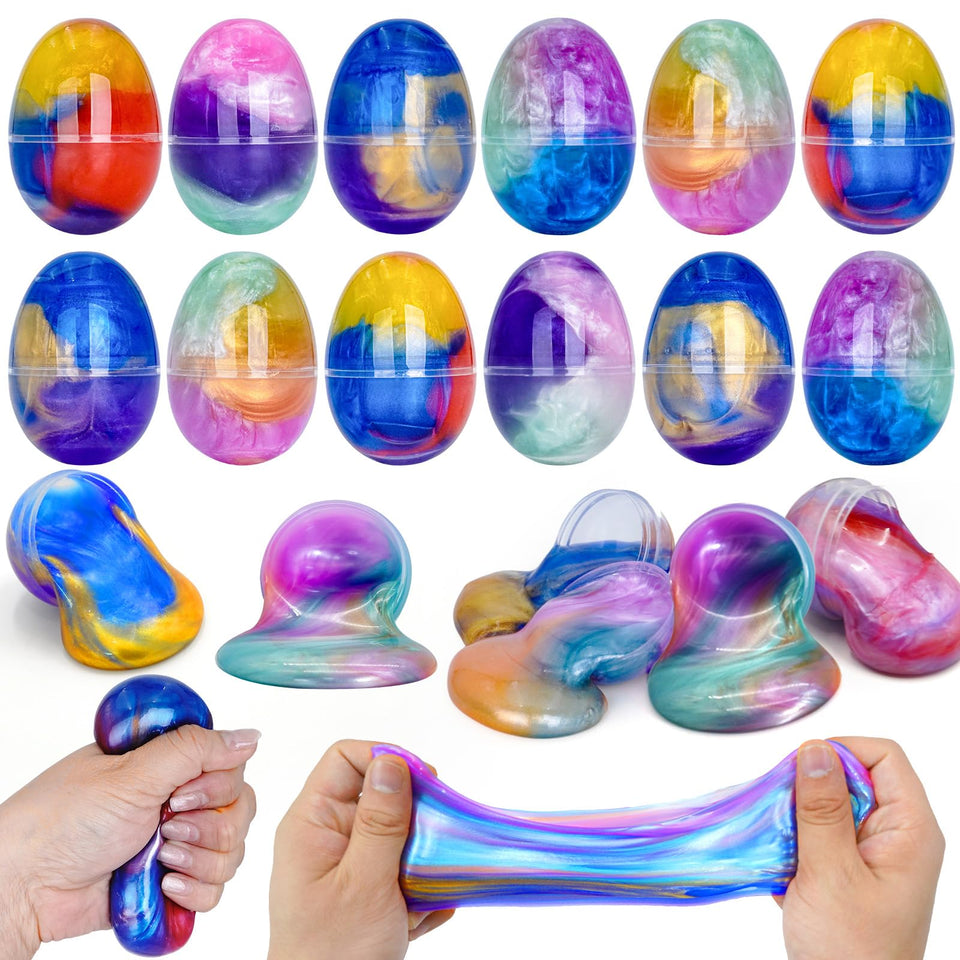Olixmlya Galaxy Slime Eggs in a galaxy-slime-egg-pack view; perfect Easter gift.