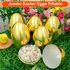 Olixmlya gold metallic finish Easter egg adds festive shine to decor