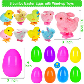 Olixmlya jumbo Easter egg wind-up bunnies for party favors and kid-friendly decor.