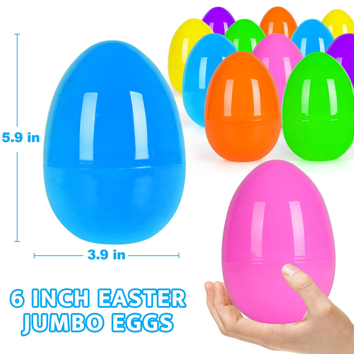 Olixmlya jumbo eggs open easily with snap fit for quick prize reveals.