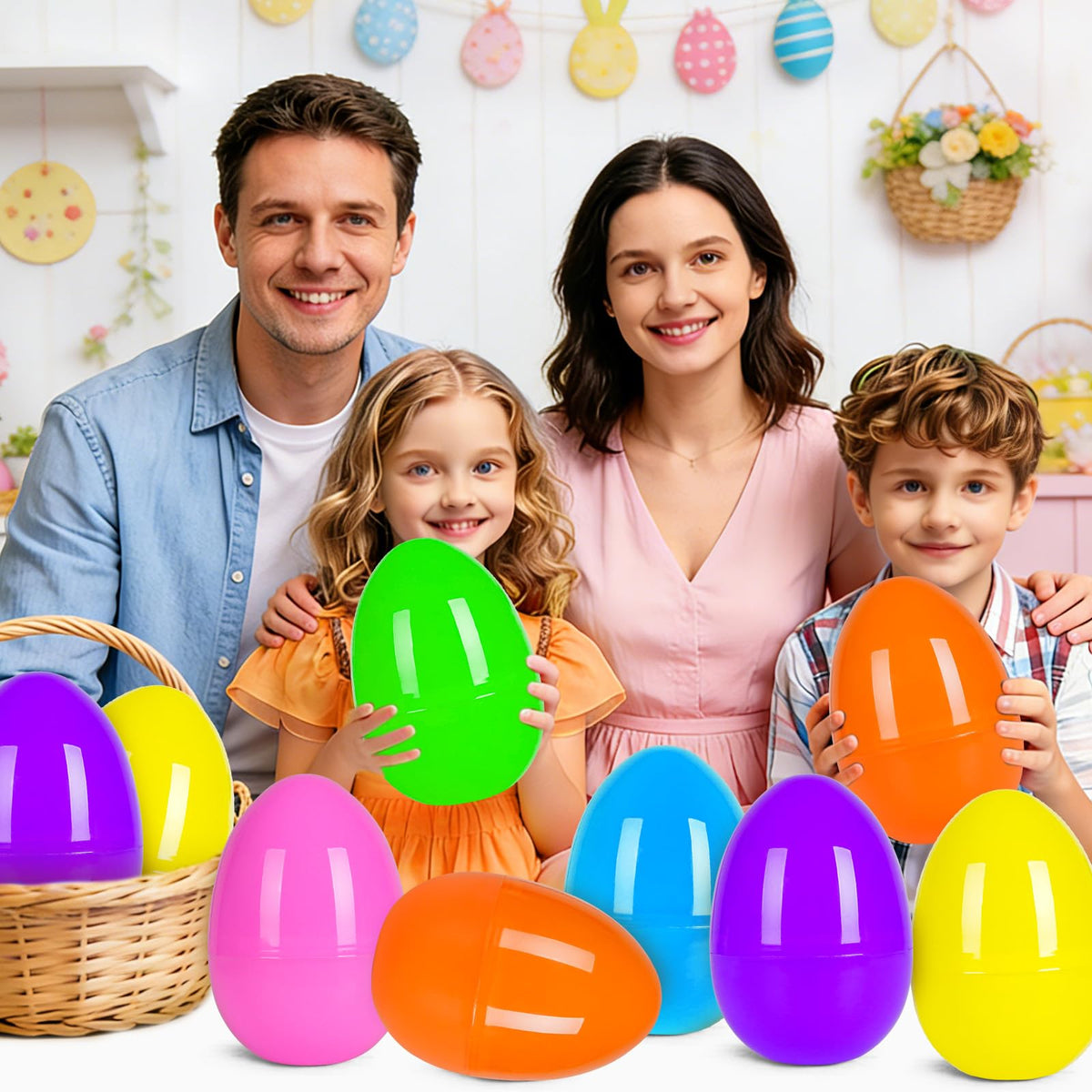 Olixmlya durable plastic eggs designed to withstand kid play indoors or outdoors.