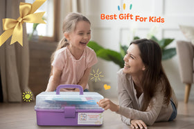 Olly Kids Craft Box compact storage helps keep a busy playroom tidy and organized