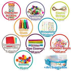 Olly Kids Craft Box durable plastic construction for sturdy, long-lasting use during crafts