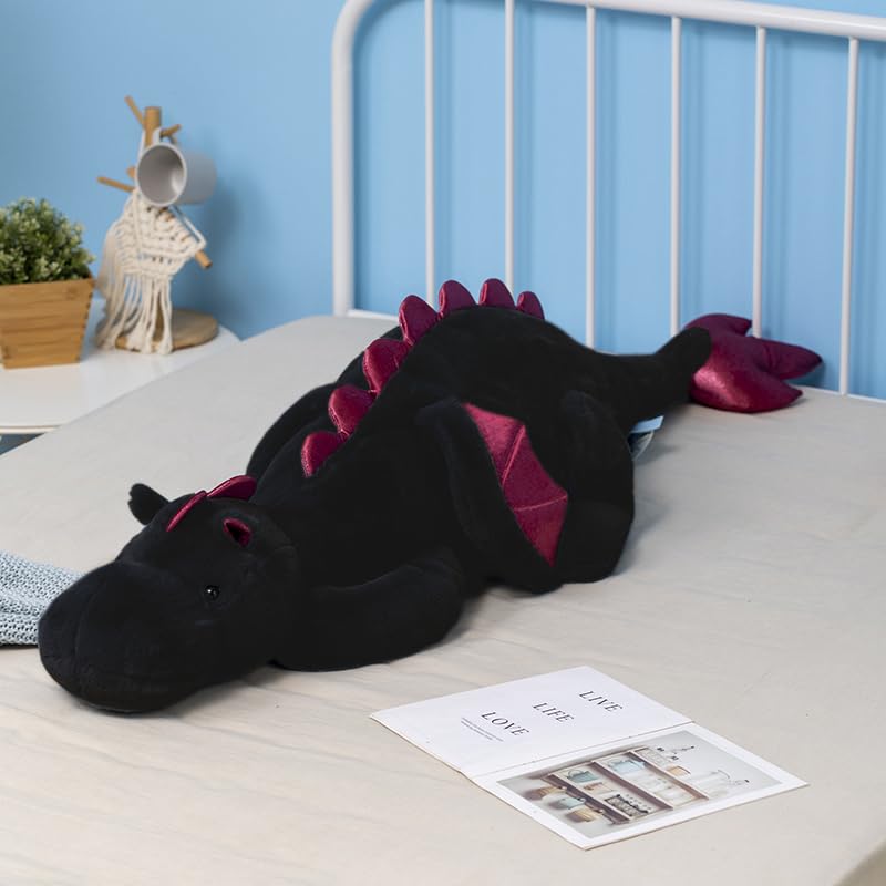 Ololele Little Weighted Dragon 27-6 inch side view showing cozy cuddle texture