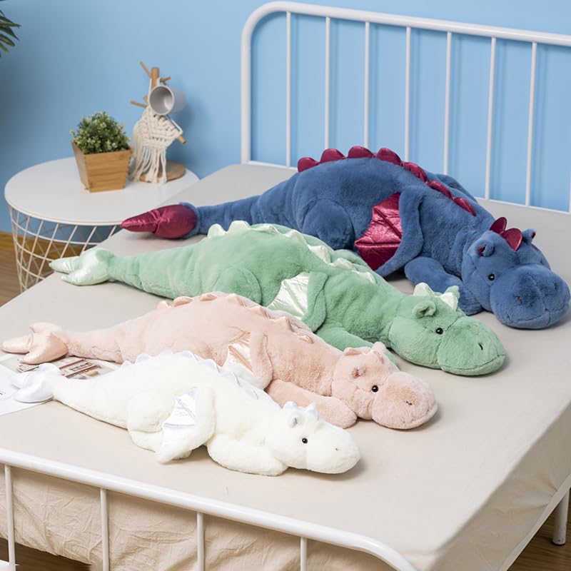 Ololele little weighted dragon blue side view showcasing plush comfort
