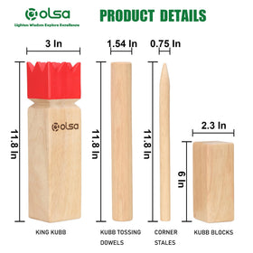 OLSA Kubb blocks stacked for durable outdoor use