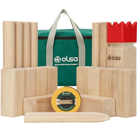OLSA Kubb set with bag ready for backyard play and transport
