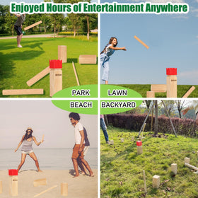 OLSA Kubb tossing dowels ready for quick setup and throws
