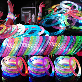 OLUPP 120-pack LED bracelets glow in the dark for vibrant night events