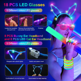 OLUPP cat ear headband LED offers chic glow for concerts and events