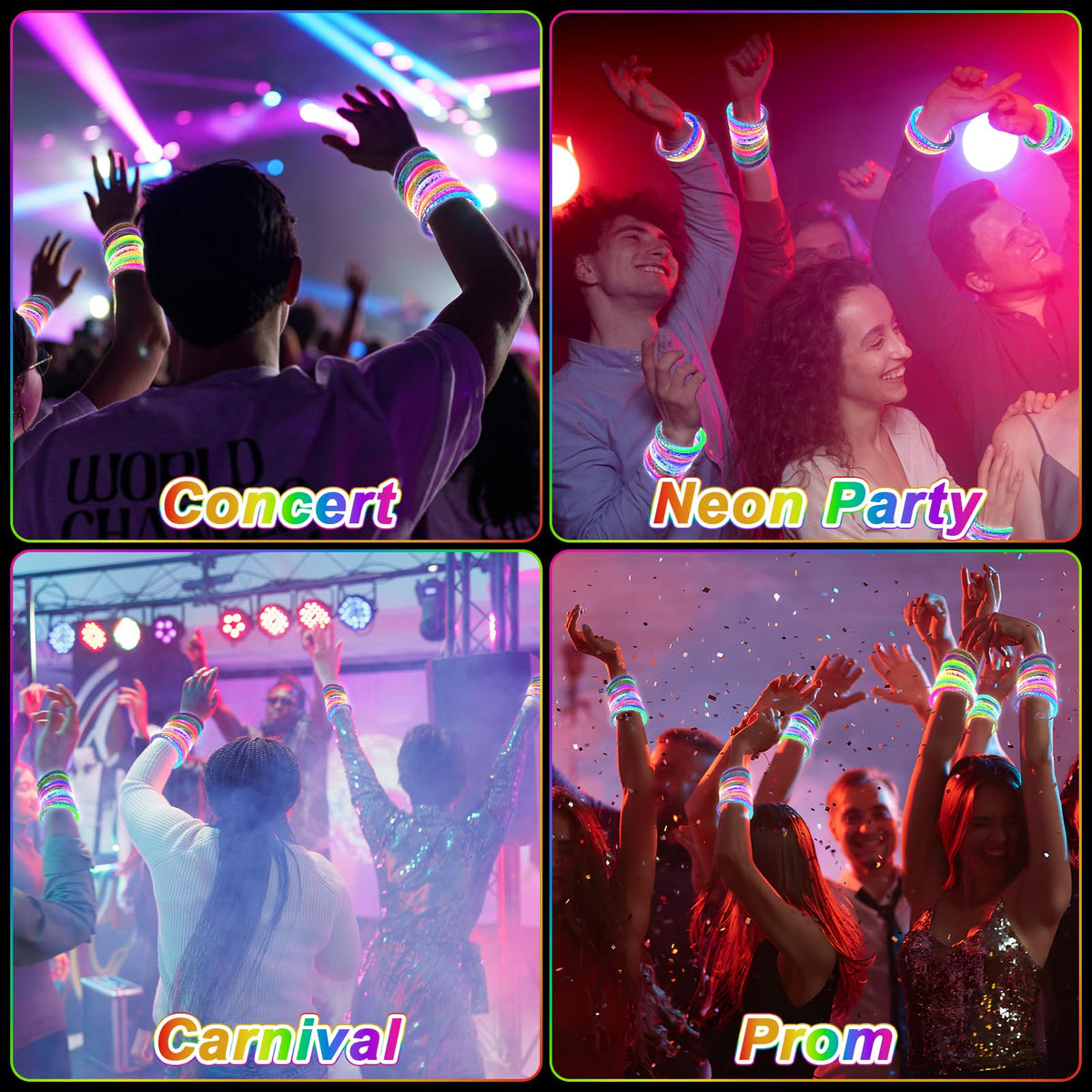 OLUPP LED bracelets with three flashing modes energize dance floors