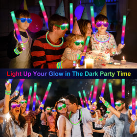 OLUPP LED glasses 16 pcs add vibrant hands-free glow for dances and photos.