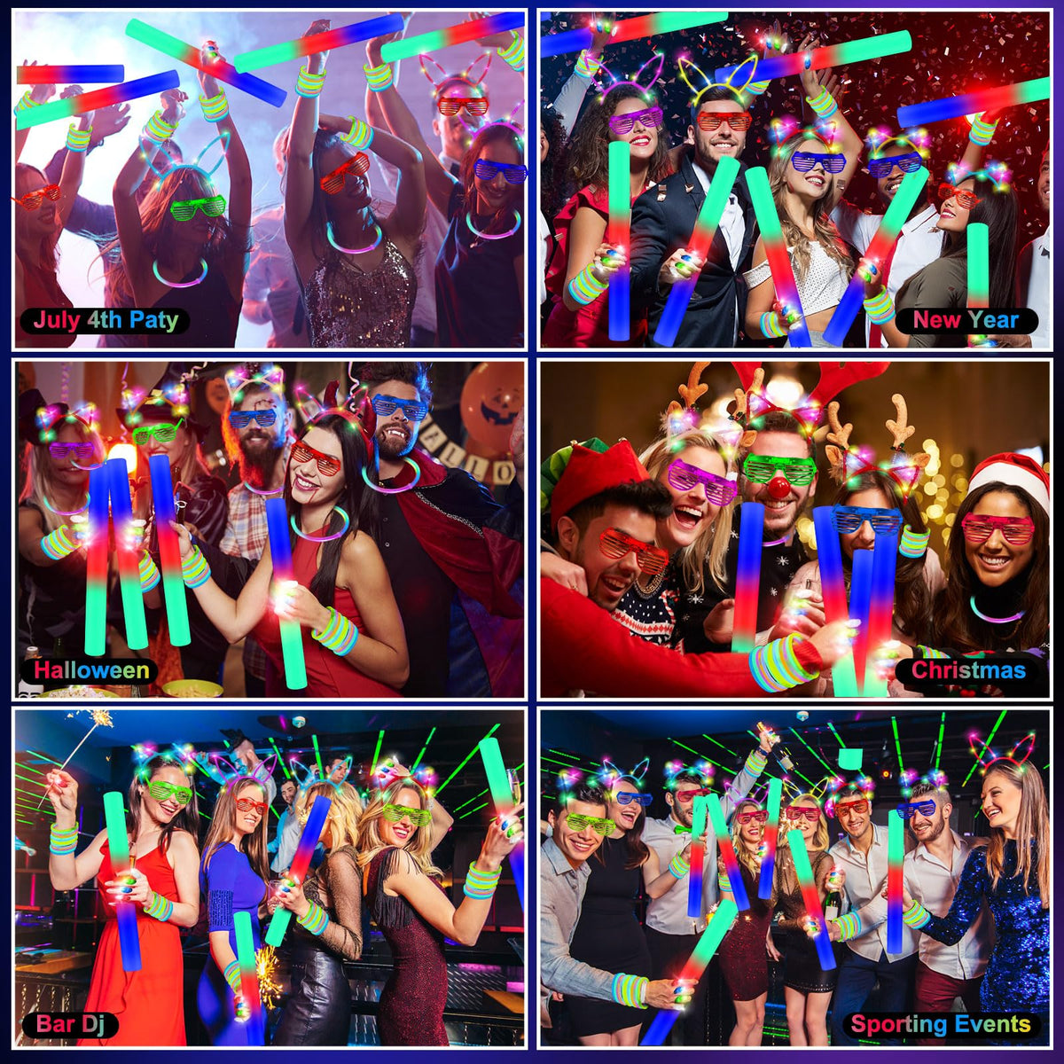 OLUPP LED glasses flash in multiple colors for energetic dance moments