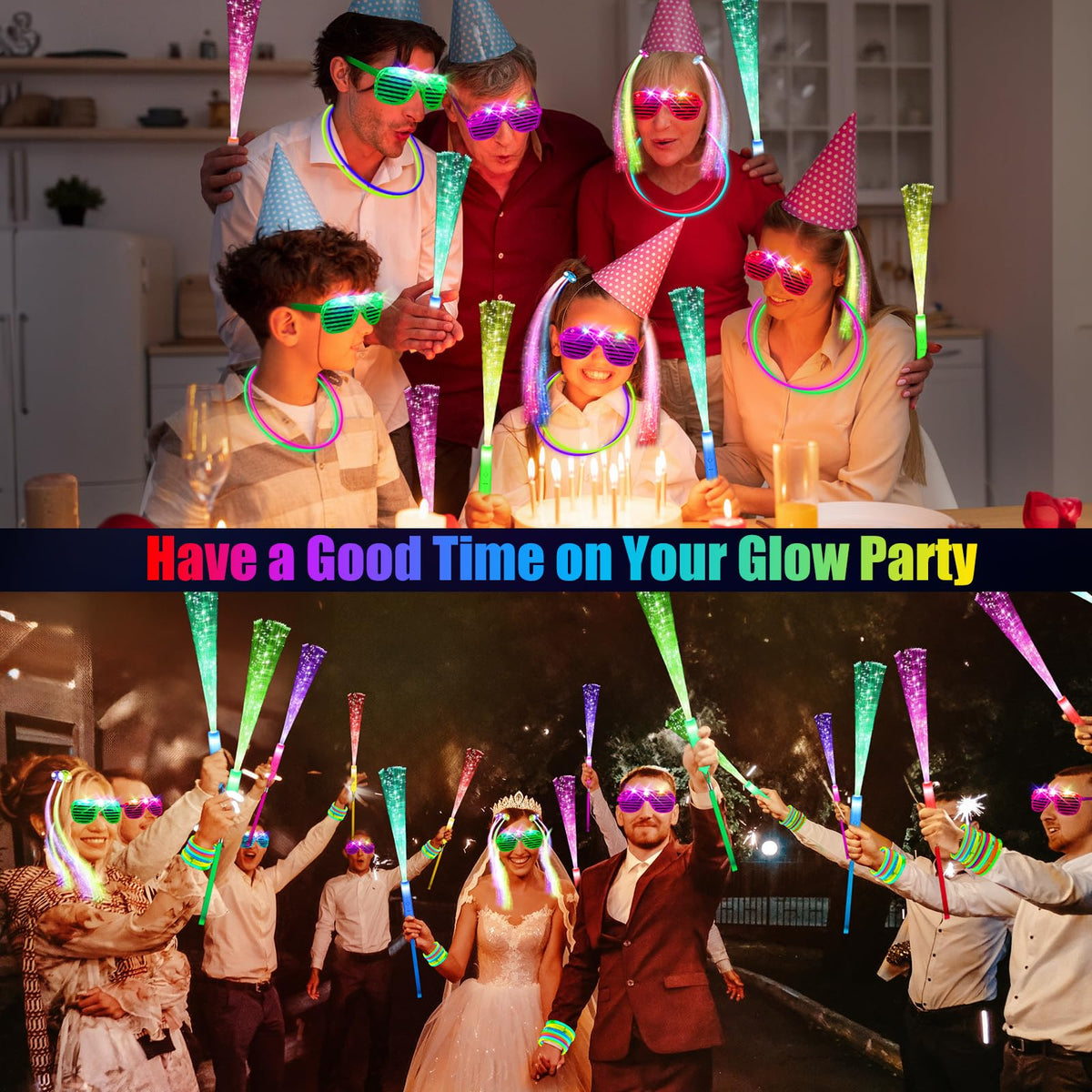 OLUPP LED glasses brighten outfits with colorful flashes for parties, concerts, and celebrations