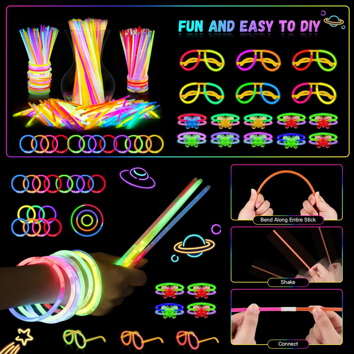 OLUPP LED hair clips fiber optic brighten hairstyles with vivid glow.