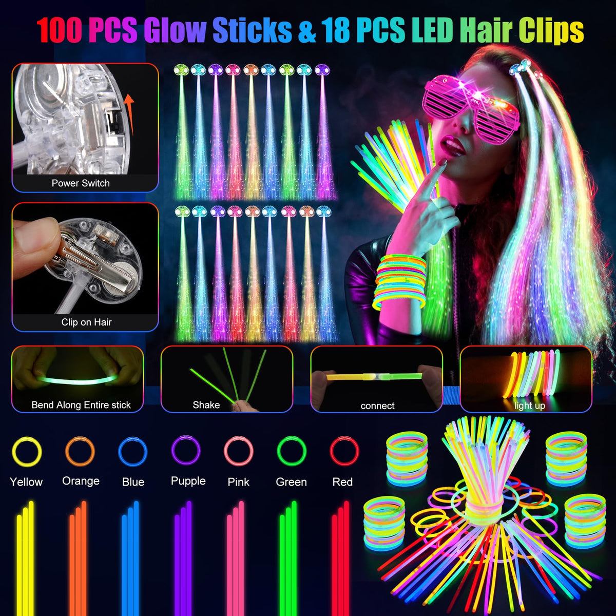OLUPP neon party decorations create a vibrant atmosphere with bright colors and dynamic lighting