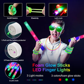 OLUPP neon party scene demonstrates a lively atmosphere with coordinated glow effects.
