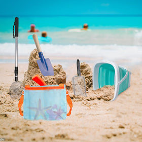 Olutacot shell-collecting kit supporting family-friendly beach discoveries.