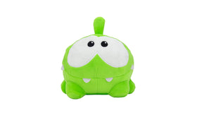 Om Nom plush toy side view, showing soft fur for cozy bedtime hugs.