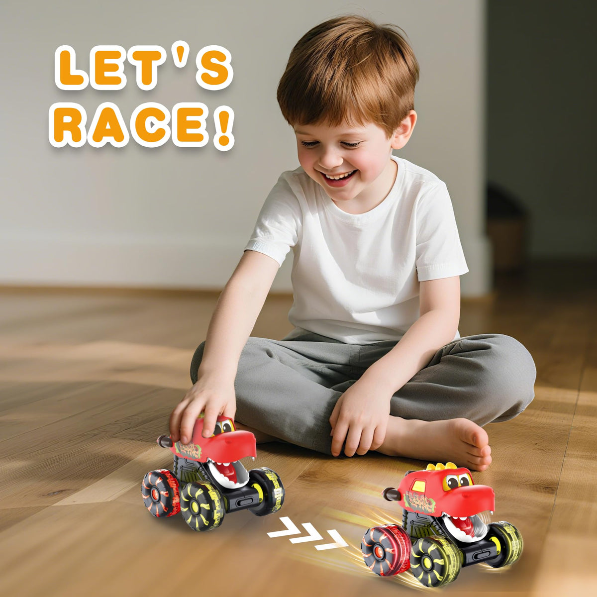 OMAKCOO Front switch controls LED wheels, enabling easy on/off play