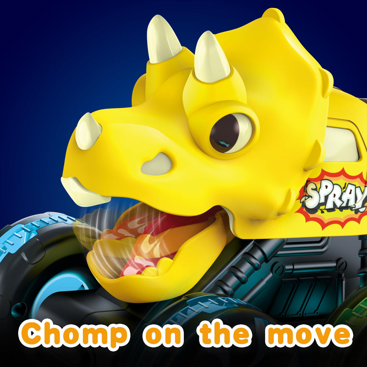 OMAKCOO Mouth-move feature adds dynamic action to the Dino truck during movement