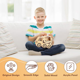 Omedecal piggy bank wooden with erasable marker kit for customization