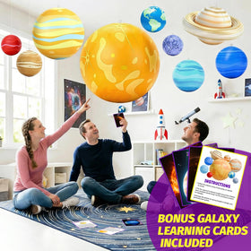 LED-lit OMKSIH planets with remote color options for learning space decor
