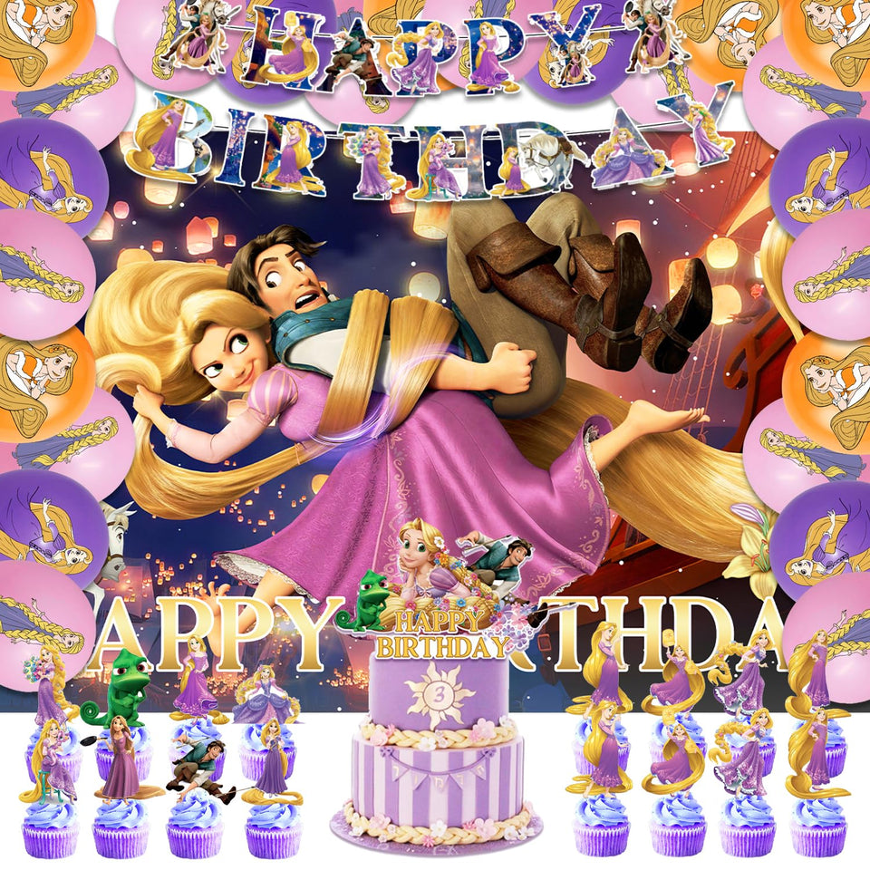 Omto Princess banner enhances festive décor for a magical birthday party
