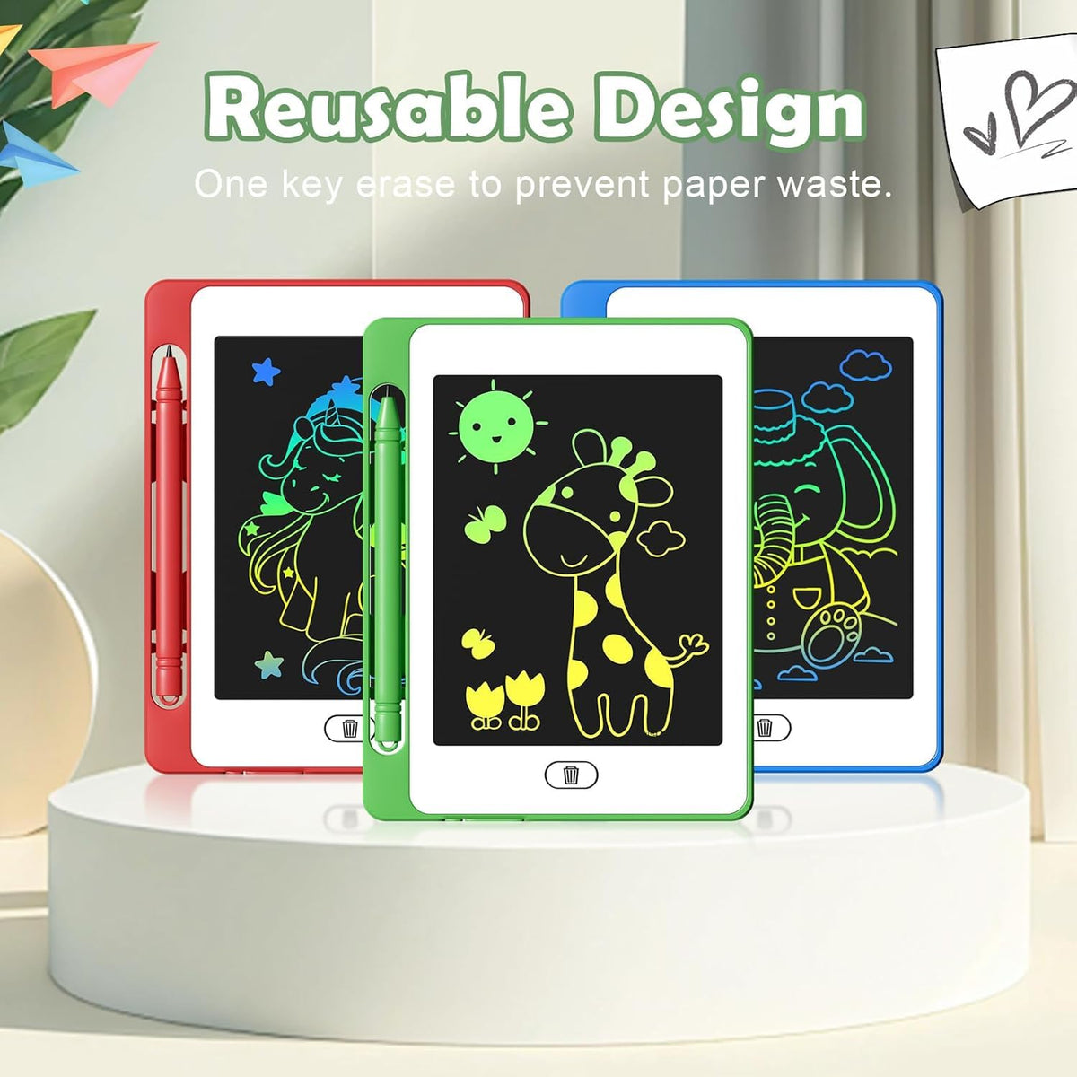 OMXDG Party Favor color LCD doodle board showing vibrant colors for drawing.