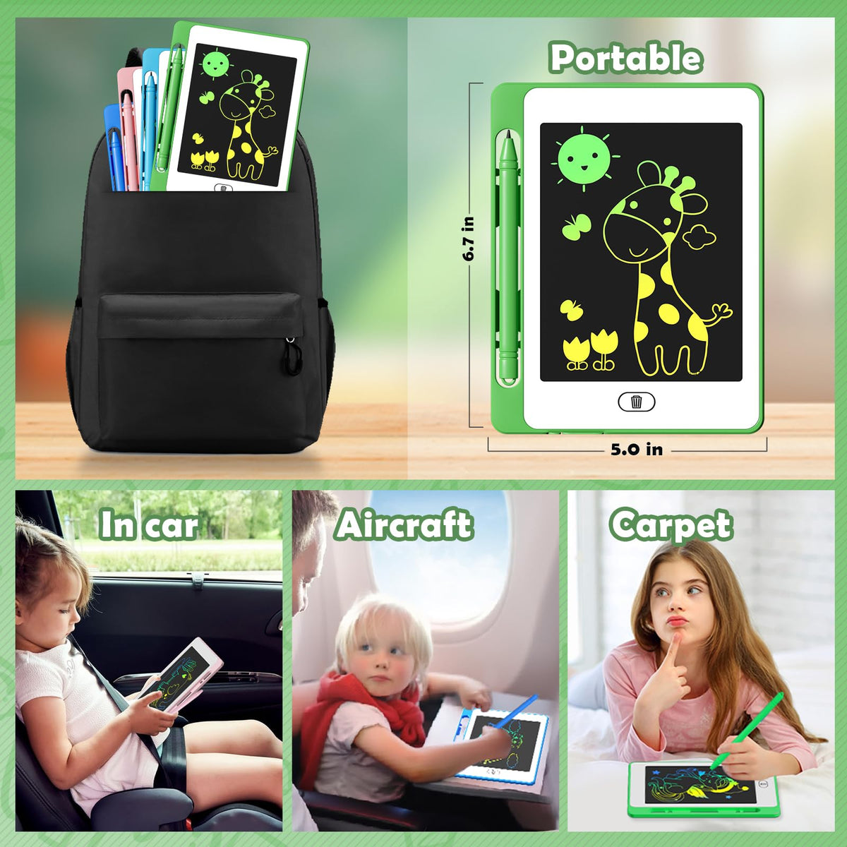 OMXDG travel-friendly kids toy shown in car or restaurant setting