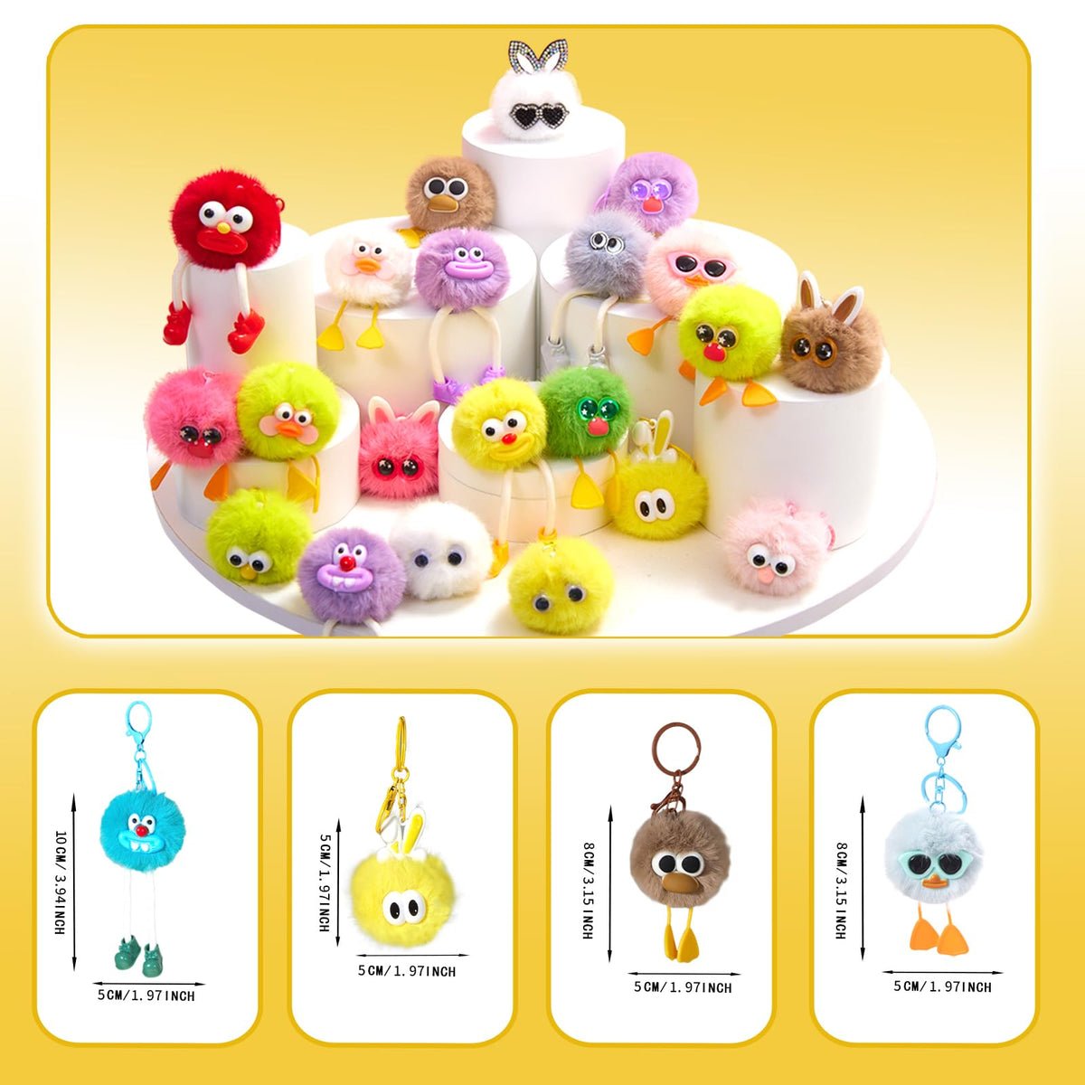 OMyFav fluffy plush monster keychain adds fun to backpacks