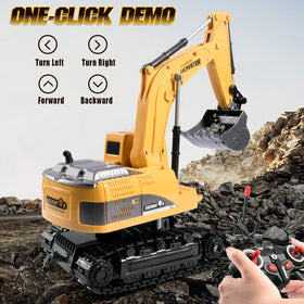 Onadrive excavator toy beach play captures sand loading and transferring fun
