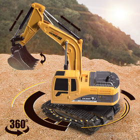Onadrive rc excavator digging action demonstrates realistic scooping with precise remote control