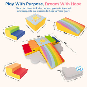 Once Upon a Cloud rainbow slide showcases engaging motion for active toddlers.